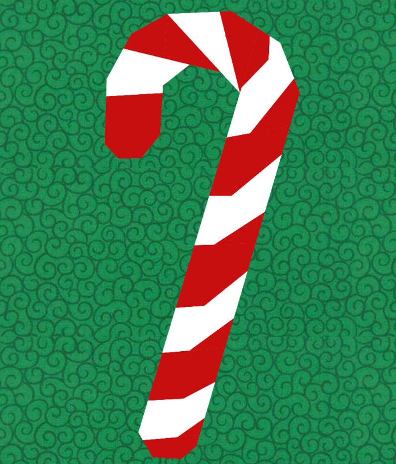 Paper Pieced Candy Cane Quilt Block Pattern Etsy