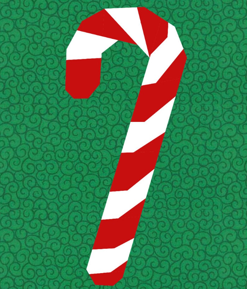 Paper Pieced Candy Cane Quilt Block Pattern image 3