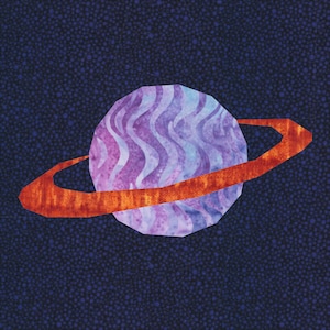 Planet Saturn Quilt Block: A 12