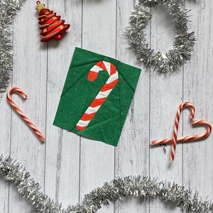 Paper Pieced Candy Cane Quilt Block Pattern image 4