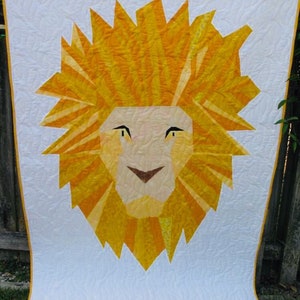 Lion Brave Quilt; A 48 x 70 Inch Foundation Paper Pieced Quilt Pattern.