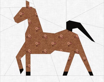 Horse - 6.5" Quilt Block: A Paper Pieced Quilt Pattern