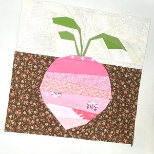 Turnip Paper Pieced Mini Quilt Pattern.