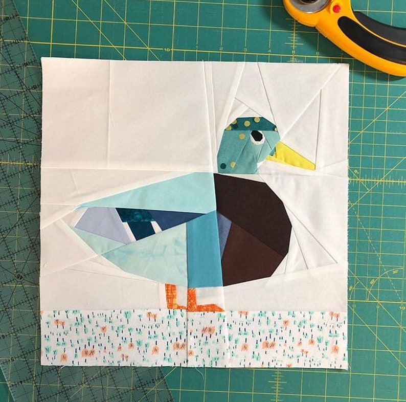 Duck Foundation Paper Piece Quilt Pattern, 12 Inch Quilt Block. image 2