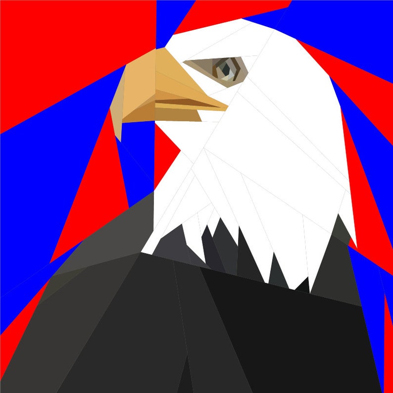 American Bald Eagle Foundation Paper Piece Quilt Pattern 12 | Etsy