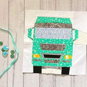 Big Truck Paper Piece Foundation Pattern. 9&quot; or 12&quot; Truck Patchwork Pattern.