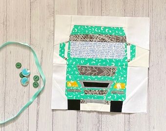 Großes LKW-Papierstück-Grundlagenmuster. 9" oder 12" LKW-Patchwork-Muster.