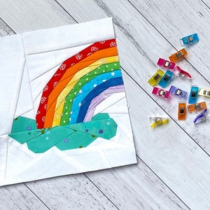Rainbow Quilt Block: Modern 9” Paper Pieced Pattern