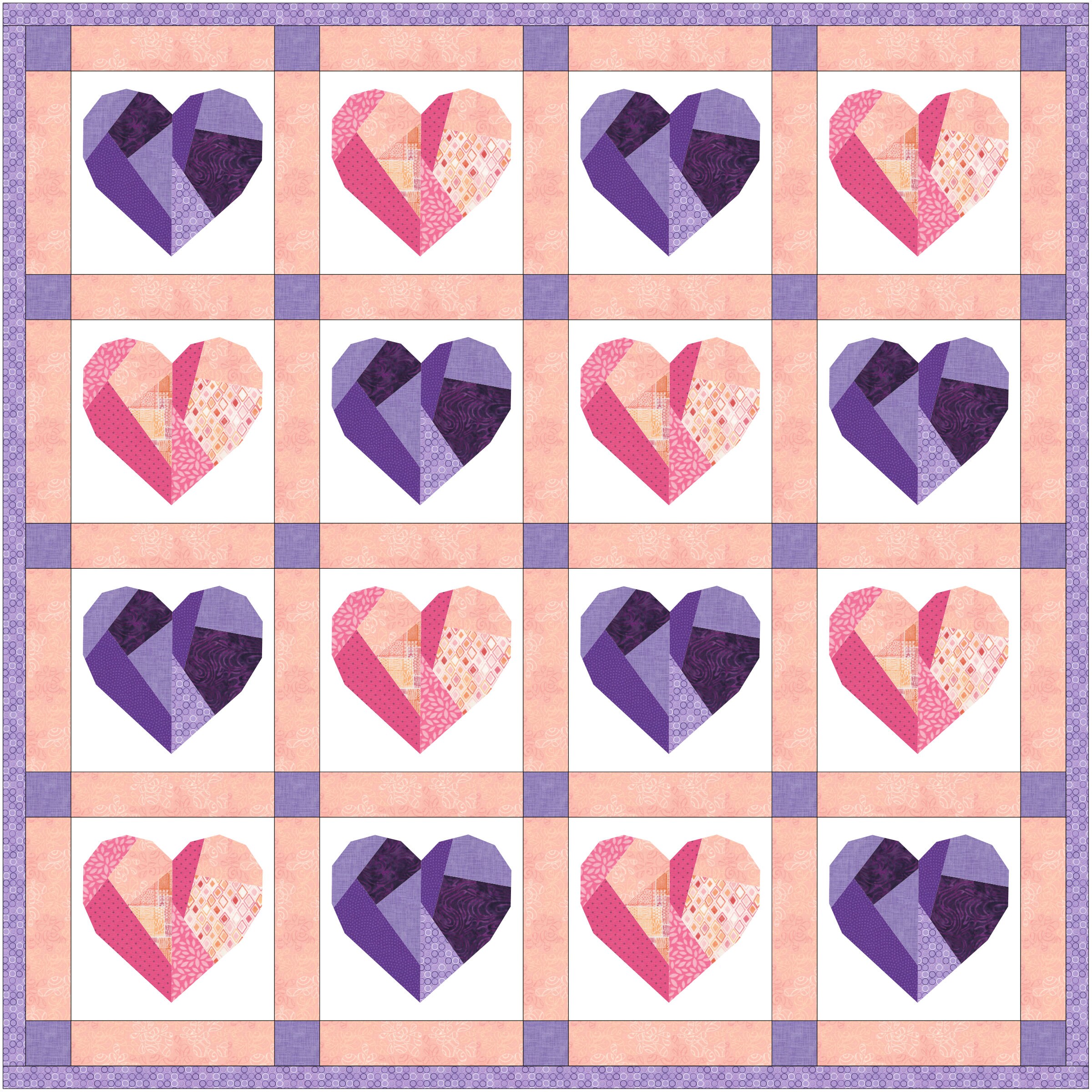 broken heart quilt block pattern