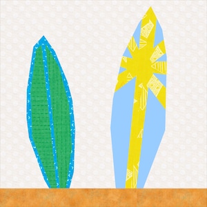 Surf Boards Quilt Block Pattern