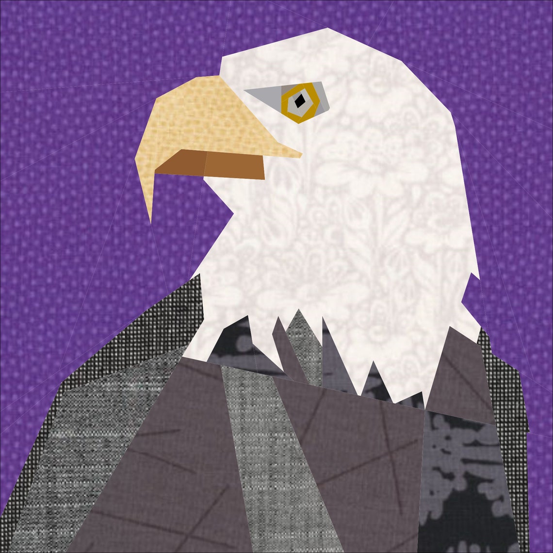 American Bald Eagle Foundation Paper Piece Quilt Pattern 12 | Etsy