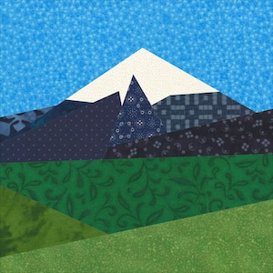 Scenic Mountain Paper Pieced Pattern: 6-inch, 9-inch and 10-inch templates