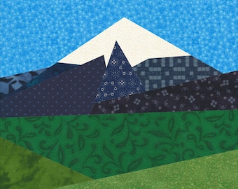 Scenic Mountain Paper Pieced Pattern: 6-inch, 9-inch and 10-inch templates