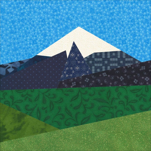 Scenic Mountain Paper Pieced Pattern: 6-inch, 9-inch and 10-inch templates