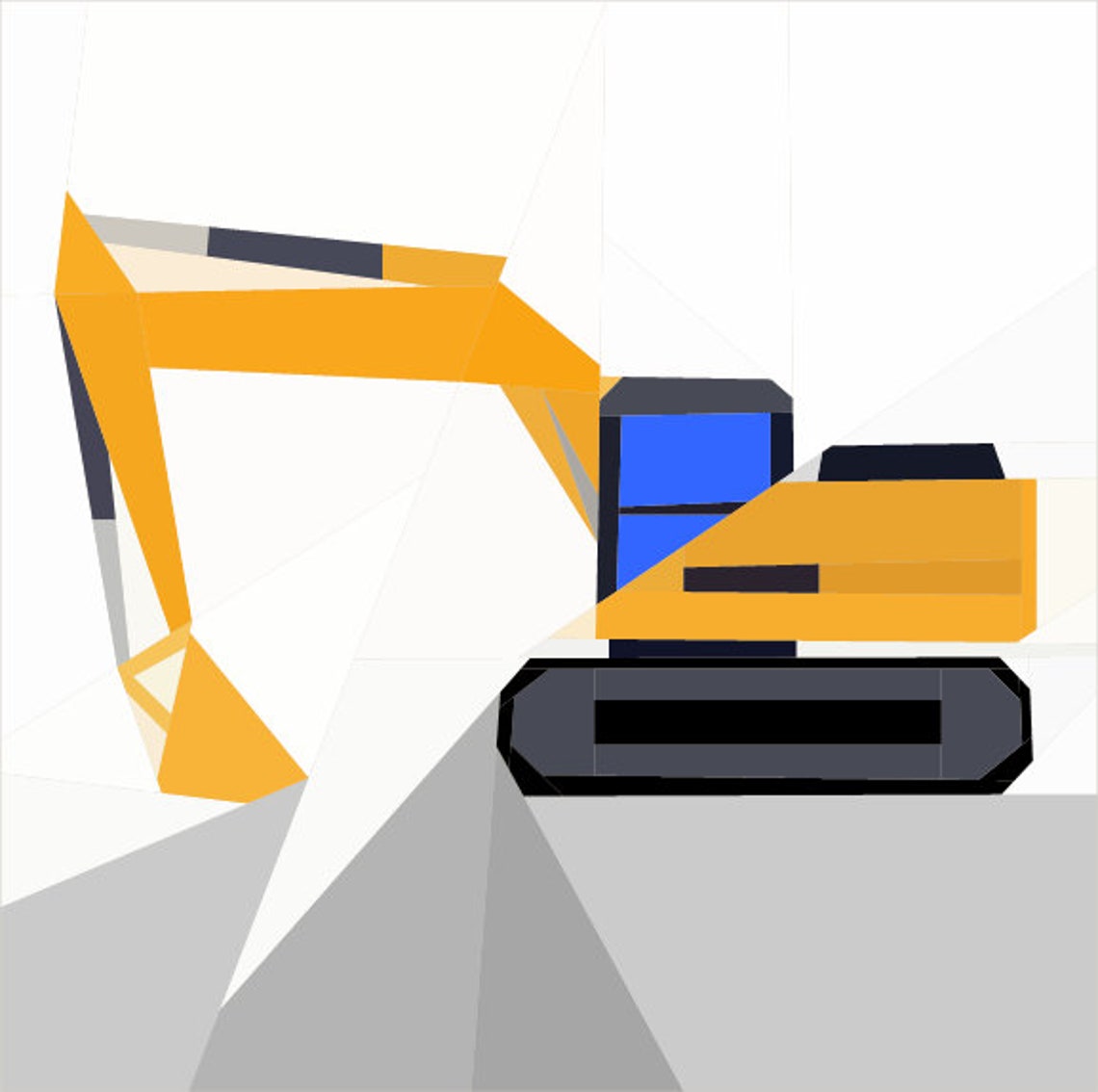 Paper Piece Digger Quilt Pattern. A 12 Inch Foundation Paper Quilt ...