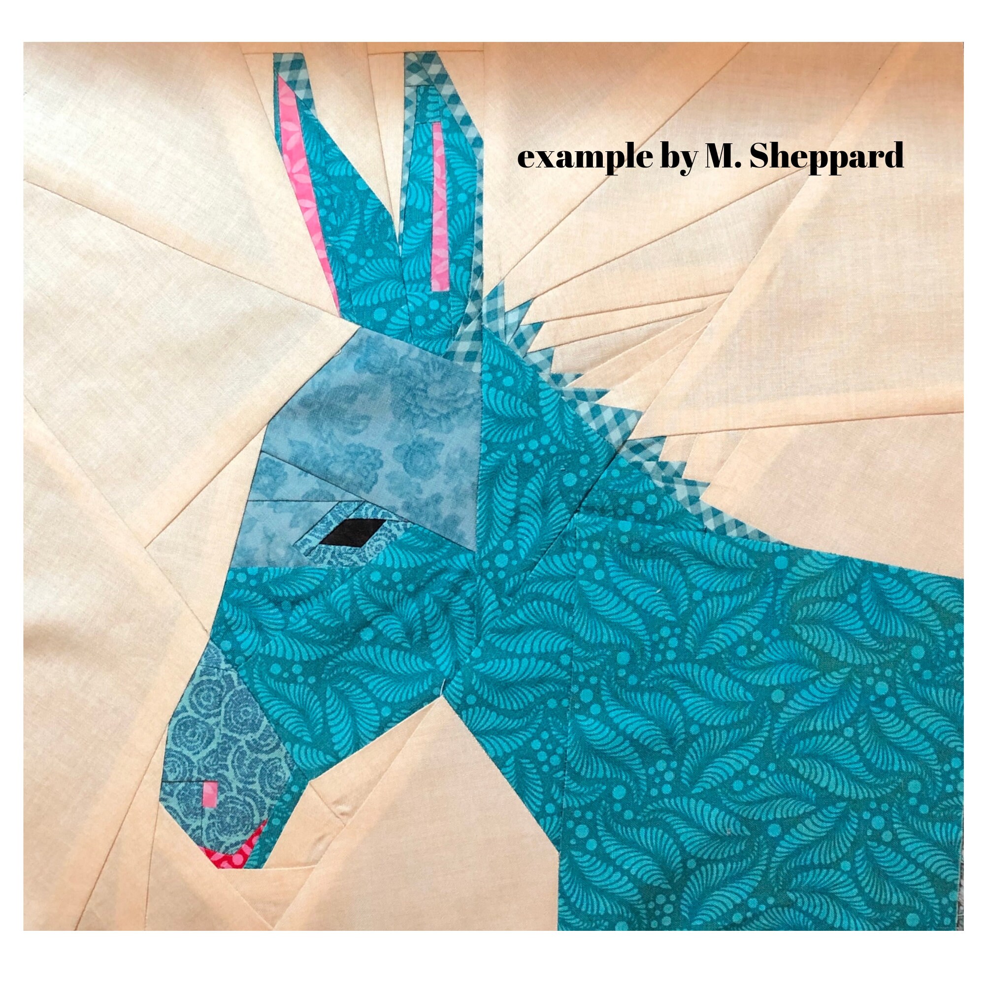 Dainty Donkey Quilt Pattern A 12inch Foundation Paper Pieced Etsy