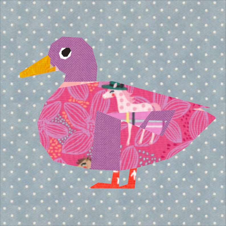 Duck Foundation Paper Piece Quilt Pattern, 12 Inch Quilt Block. image 9