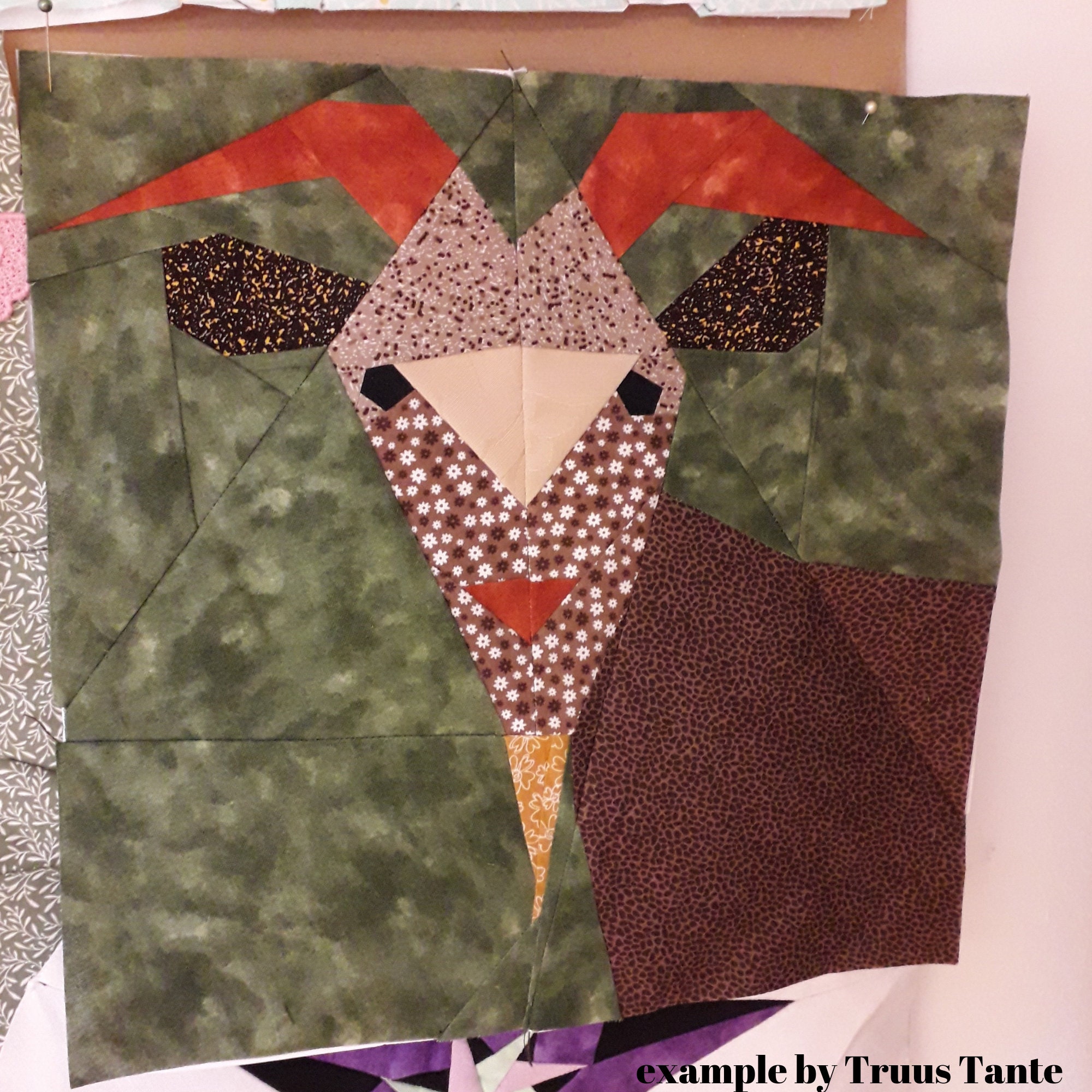 Goat 12 Inch Quilt Block Foundation Paper Pieced Pattern With Etsy