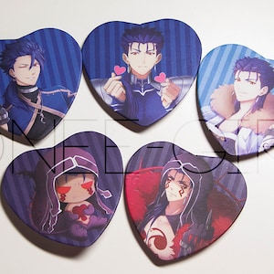 FGO Cu Chulainn Matte Heart Buttons