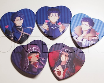 FGO Cu Chulainn Matte Heart Buttons