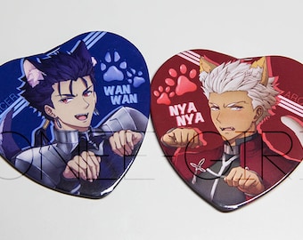 Fate Series Lancer and Archer Heart Button