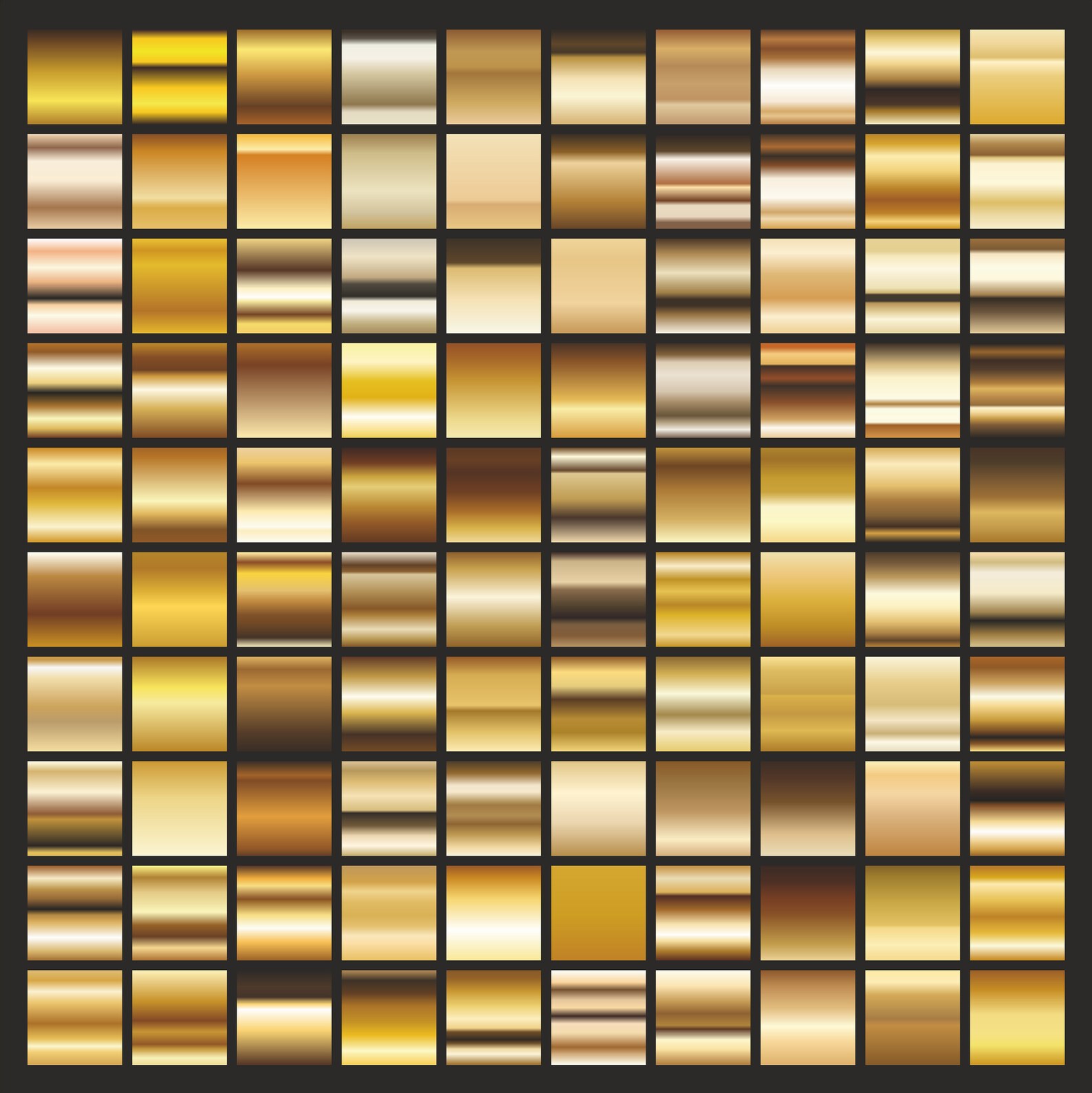 Big Set Gold Gradients Digital Coreldraw Adobe Illustrator | Etsy