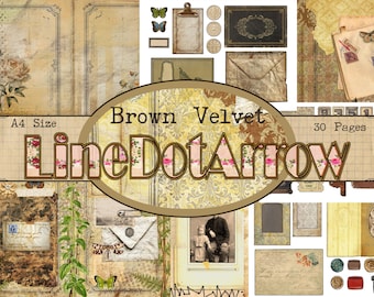 Brown Velvet -30 pages in A4 Size- instant download