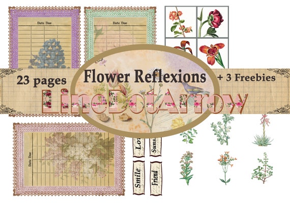 Flower Reflextions/vintage Junk Journal Kit-digital Download-23