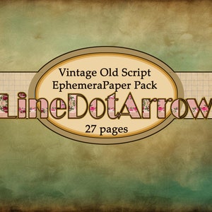 Vintage Old Script Ephemera Paper Package/instant download 27 pages image 8