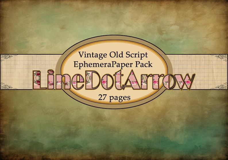 Vintage Old Script Ephemera Paper Package/instant download 27 pages image 8