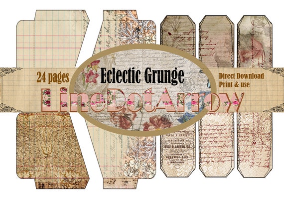 Eclectic Grunge Junk Journal Kit 24+1 Pages /vintage Junk