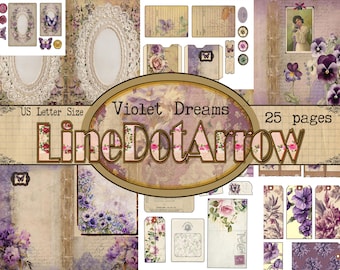 Violet Dreams -25 pages US Letter Size- instant download