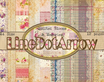 Quilted Blooms & Memories-12 pages in A4 Size- instant download