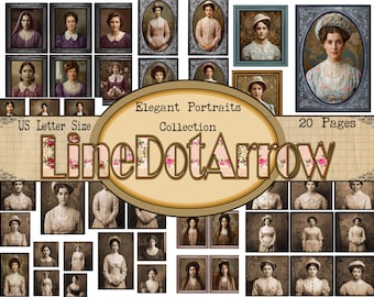Elegant Portraits Collection -US Letter Size digital journal kit-20 pages/direct download