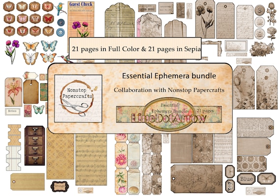 Essential Ephemera Bundle 21 pages/instant download digital item