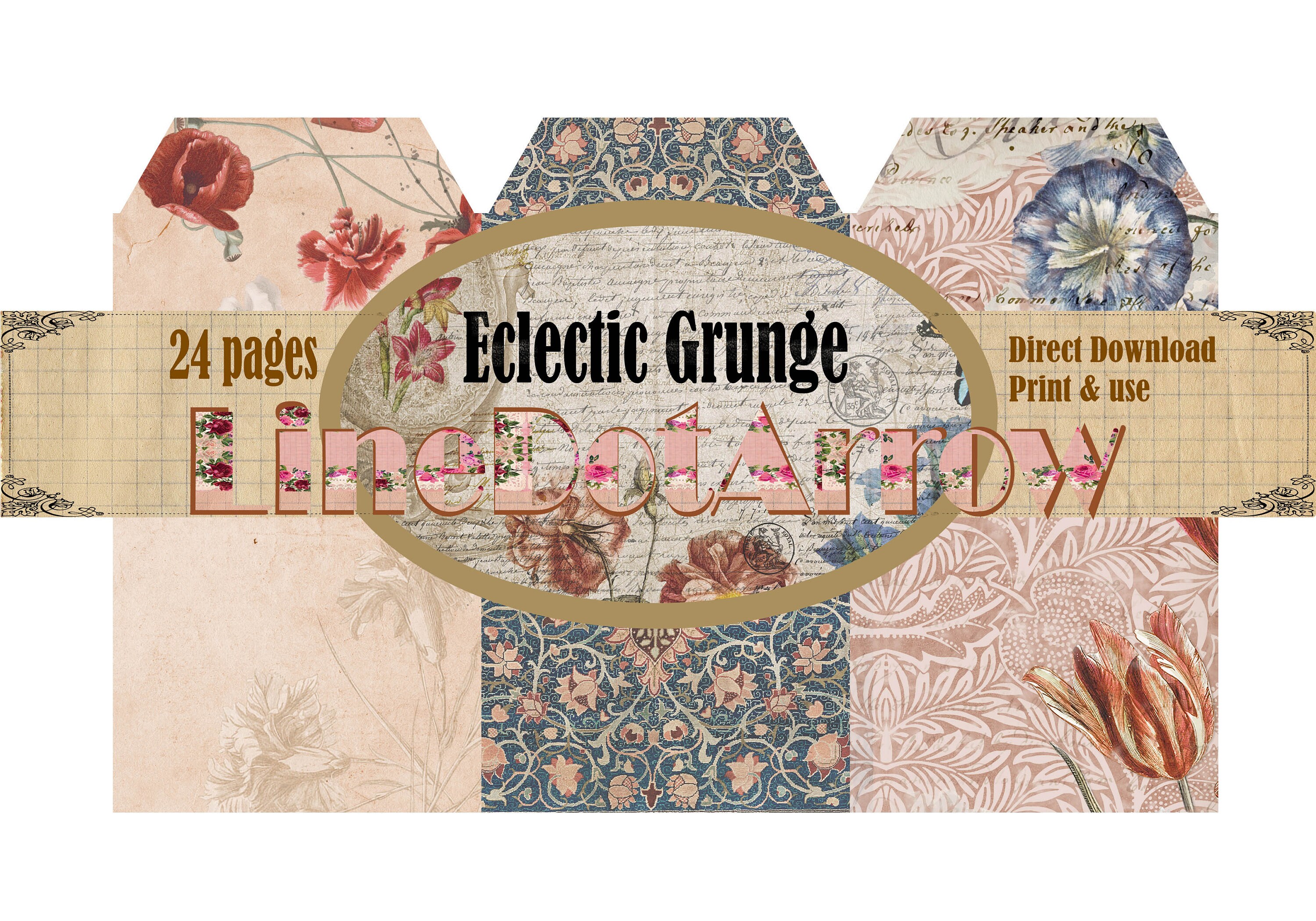 Eclectic Grunge Junk Journal Kit 24+1 Pages /vintage Junk