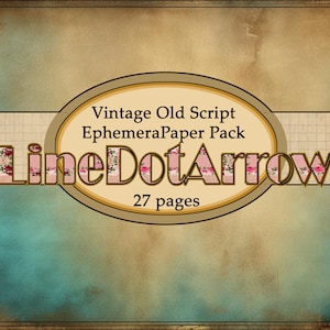 Vintage oude script Ephemera papier pakket/instant download 27 pagina's afbeelding 5