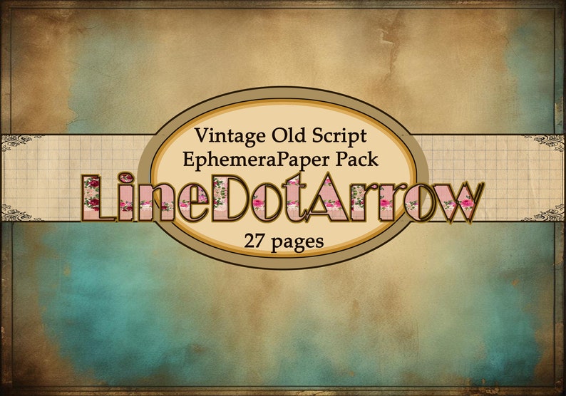 Vintage Old Script Ephemera Paper Package/instant download 27 pages image 5