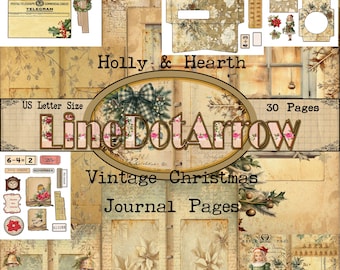 Holly & Hearth Christmas Pages in US Letter Size-SlimLine - instant download