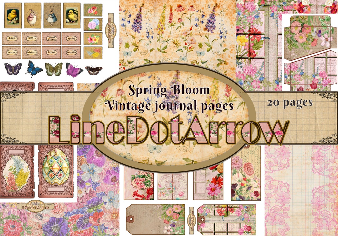 Spring Bloom/vintage Junk Journal Kit/instant Download/20 Pages. - Etsy