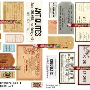 Vintage Ephemera-set 1/digitale items