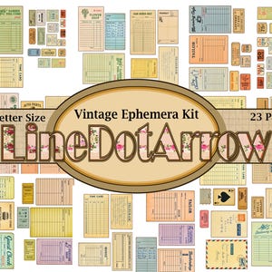 Vintage Ephemera Kit in US Letter Größe/Instant Download digitaler Artikel- 23 Seiten