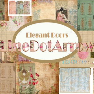Elegant Doors Vintage junk journal kit-18 pages- Digital Download