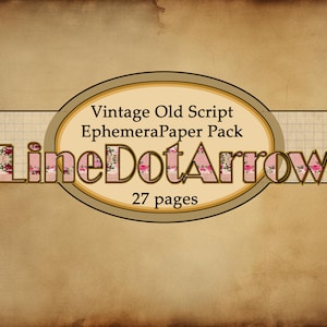Vintage Old Script Ephemera Paper Package/instant download 27 pages image 2