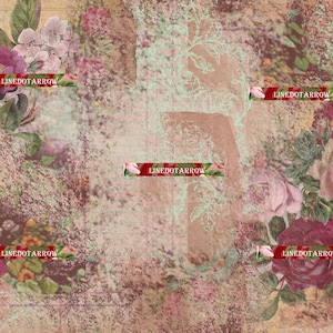 Wallpaper Floral Junk Journal Kit-digital downlaod-16 pages