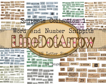 Word & Number Snippets - US Letter Size (Digital Download)
