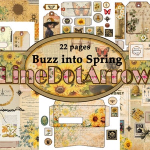 Buzz into Spring Journal Kit-digitaler Download-22 Seiten
