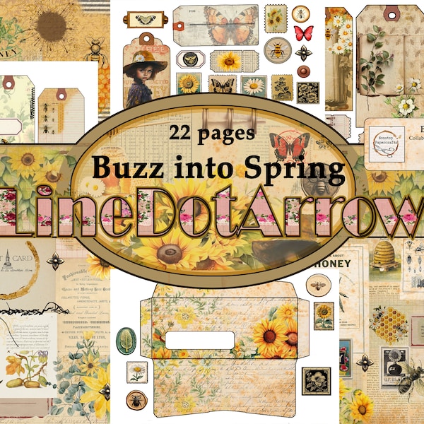 Buzz into Spring Journal Kit-digitaler Download-22 Seiten