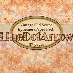 Vintage Old Script Ephemera Paper Package/instant download 27 pages image 10