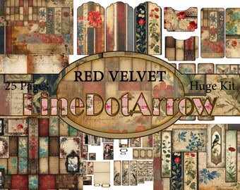 Red Velvet Journal Kit-descarga digital-25 páginas